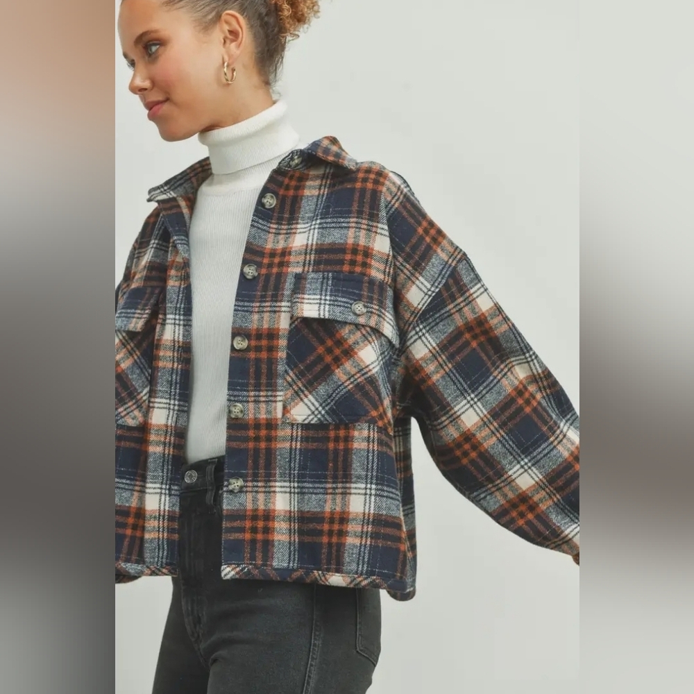Plaid Crop Fall Shacket